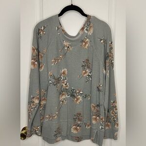 Maurices Sage Green  Floral Sweatshirt